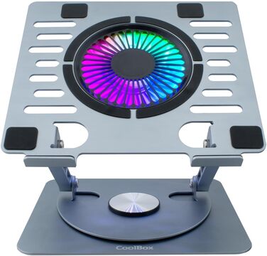 CoolBox CoolAir: Портативний підставка з RGB-вентилятором для ноутбуків та планшетів, 11 см, регульована висота та поворот 360°