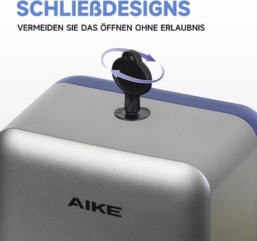 AIKE AK1006 800ML Soap Dispenser Wall Mount No Drilling, Manual Wall Soap Dispenser Made of Plastic, Liquid Soap Dispenser for Public Use, Silver Gray