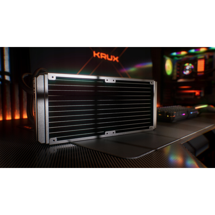 Система водяного охолодження процесора Krux HydroX 240 ARGB, 2x 120мм, 4-pin, Чорна
