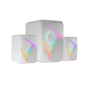 Mars Gaming MS-H21 RGB 2.1 Gaming-Lautsprecher: 35W сабвуфер, 3D звук, USB, 3.5mm, Білий