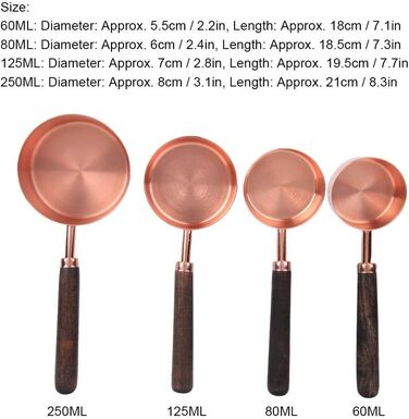 Measuring spoons, measuring cups, 4-piece set, household stainless steel rose gold measuring spoon set, kitchen baking tools