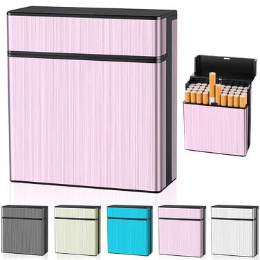 Металеве тютюнотримач на 40 сигарет, великий, з магнітною кришкою, рожеве золото, для чоловіків та жінок