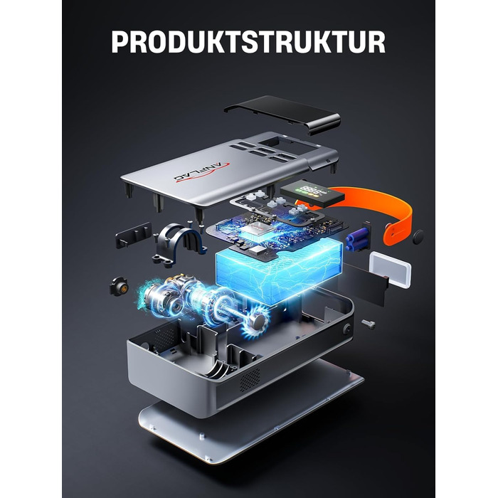 Powerbank для автомобіля з компресором 150PSI ANFLAG 5500A, стартер для бензинових та дизельних двигунів (12.0L), LCD дисплей, LED ліхтарик, подвійний USB, сірий