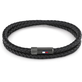 Чоловічий шкіряний браслет Tommy Hilfiger з магнітною застібкою, чорний