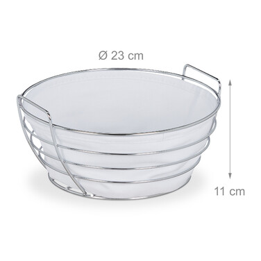 Relaxdays Round Bread Basket Metal with Fabric Insert