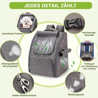 Рюкзак для котів та собак ALLSOPETS, складаний, дихаючий, з сонцезахистом. Ідеально для подорожей, кемпінгу та походів (Графітовий)