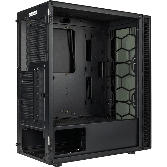 Корпус ПК Kolink Observatory HF Glass Core – Чорний, ATX Midi-Tower з скляною передньою панеллю та бічною панеллю, покращений повітряний потік, підтримка радіатора 420 мм, зручна кабель-менеджмент