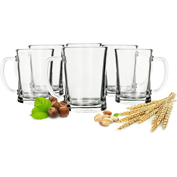 6 склянок для пива Sendez 0,5L (до 650мл) – пивні склянки, кружки, питня