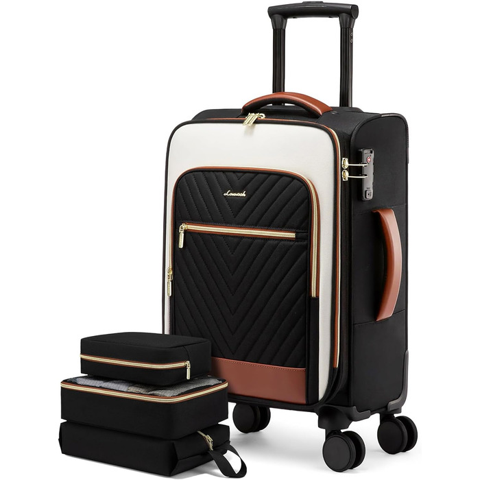 Сумка-рюкзак LOVEVOOK для жінок, 40L, ручна поклажа, для ноутбука, водонепроникна, для подорожей, бізнес, комплект ручної поклажі (20-дюймовий валіза, чорний, білий, коричневий)