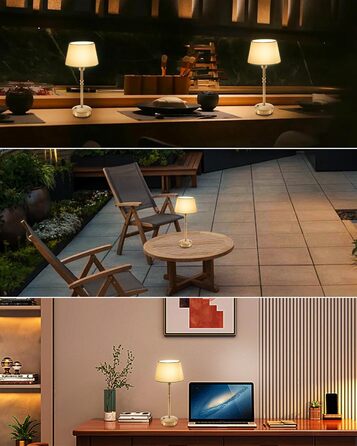 Акумуляторна настільна лампа: портативна, бездротова з регулюванням яскравості, для дому та саду