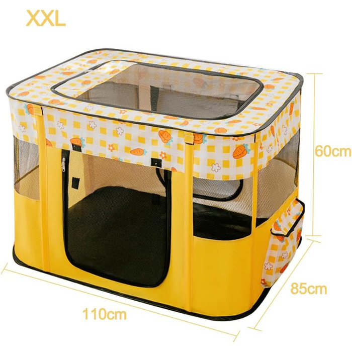 Складаний вольєр для тварин, портативний, для цуценят, собак, кошенят, котів, Indoor/Outdoor, Pop-Up, розмір M (XXL), жовтий