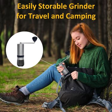 RichLuck Coffee Grinder Manual - Hand Grinder Coffee with 5 Grind Settings from Coarse to Fine - Labor-Saving Stainless Steel Hand Coffee Grinder for Espresso to French Press - Ideal Gift Idea