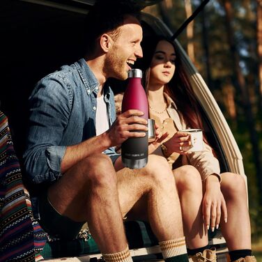 Термос KollyKolla з нержавіючої сталі 500мл/750мл/1л: термос-пляшка, спортивна, для дітей, без BPA, ізотермічна, для школи, кемпінгу, фітнесу, подорожей (1000 мл)