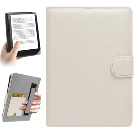 Чохол для електронних книг Pocketbook, Tolino, Sony, Kindle, Kobo: захисна шкіряна обкладинка, 6-6.8 дюймів, білий