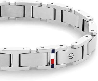 Браслет Tommy Hilfiger чоловічий з нержавіючої сталі з застібкою-карабіном 2790393 + Годинник чоловічий Tommy Hilfiger кварцовий з білим силіконовим ремінцем 1791481