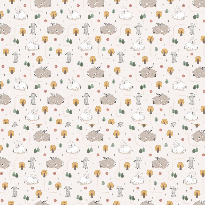 Комплект постільної білизни для ліжечка Kinderbettwäsche 100x135 з 100% бавовни - для дітей та малюків. Сонячний стиль бохо, підходить для дівчаток та хлопчиків (40x60 + 100x135, ведмедик)