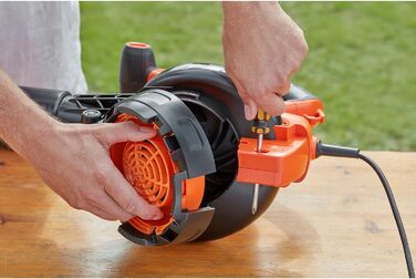 Black+Decker 3-in-1 Electric Leaf Blower/Vacuum BEBLV301 (3,000 Watts, with Shredder + attachable leaf rake, 72L collection bag backpack - high blowing speed & adjustable suction power)