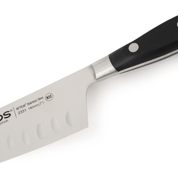 Ніж Arcos Riviera Santoku 180 мм з нержавіючої сталі з ручкою з POM - чорний