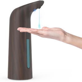 Автоматичний безконтактний диспенсер для мила з 4 рівнями регулювання, 400 мл, електричний, на батарейках, для встановлення на стіл, з інфрачервоним сенсором, бронзовий (400 мл, глибока зернистість)