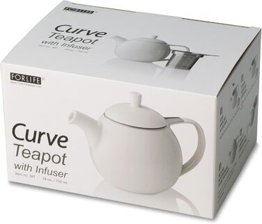 FORLIFE Curve Teapot with Infuser, 625 ml 24-Ounce / 710 ml lime