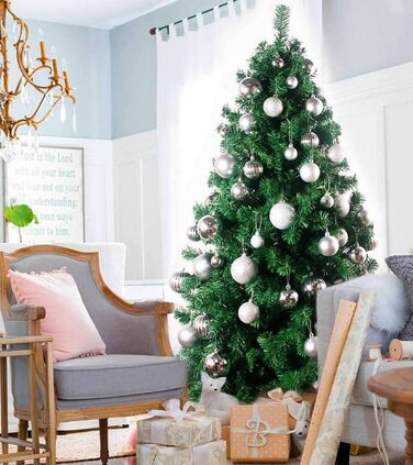 Новорічні кулі BLAZOR, 36 шт, 4 см, пластикові, червоні, золоті, срібні, для прикраси ялинки