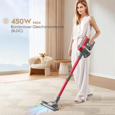 Бездротовий пилосос Akitas V10: 30V, 450W, до 50 хв роботи, 3 режими, для дому та тварин. Безщітковий двигун, Li-Ion акумулятор