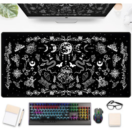 Килимок для миші Moon Mushroom Gaming XXL 80x40 см, Чорно-білий, Готичний, для ігор