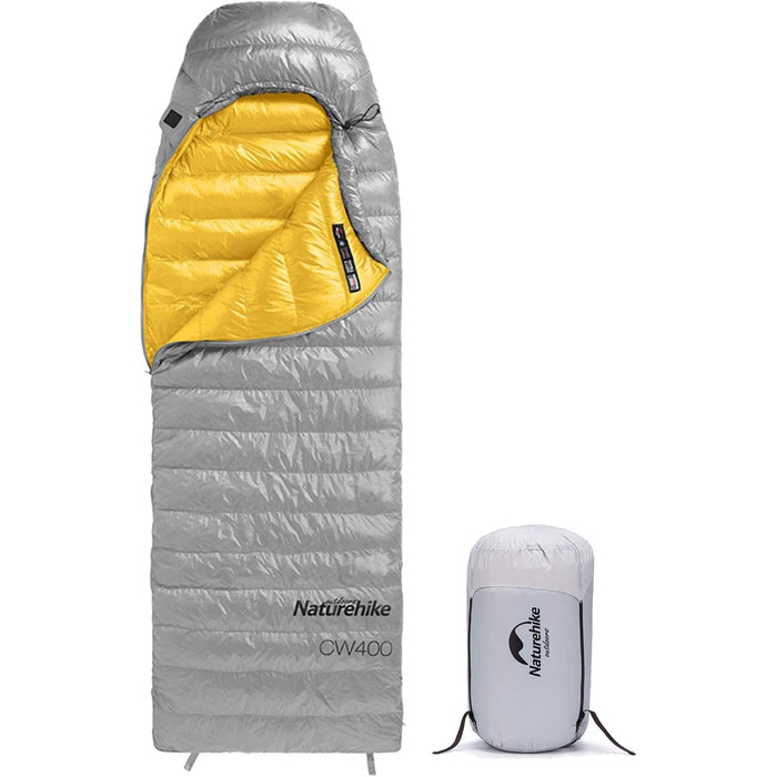 Naturehike CW700/CW400 Down Sleeping Bag Ultralight Portable Compact Winter Sleeping Bag 4 Seasons for Adults and Children Outdoor Camping Hiking Travel with Compression Sack