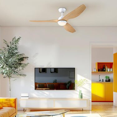 Стельовий вентилятор Westinghouse Magnolia 132 см з LED освітленням та пультом ДК, білий матовий, DC-мотор