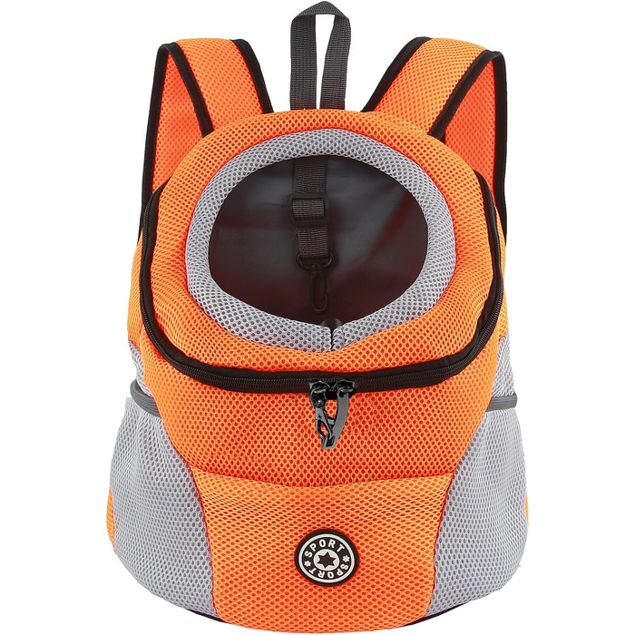 Рюкзак для собак та котів: переноска-рюкзак для маленьких тварин з дихаючим дизайном та водонепроникним дном для подорожей та активного відпочинку (Orange)