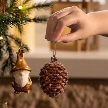 Набір ялинкових прикрас Valery Madelyn, 40 шт. Ялинкові кулі з пластику, бронзові, тематика 