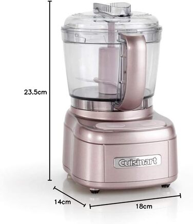 Cuisinart Mini Prep Pro, compact mini food processor, onion chopper, mixer mill, spice mixer, pulse function and drizzle holes, 900 ml capacity, dishwasher safe, easy to use, Rose