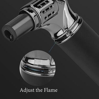 Вітростійка запальничка PIPITA з блокуванням безпеки, регульоване полум'я, одноразове, заправне, для кемпінгу, кулінарії, крему брюле (без газу)