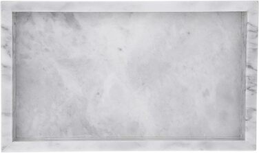 Natural Marble Serving Tray for Coffee Table, Rectangular, Jewelry Tray, Organizer, Decorative Bathroom, Vanity, Toilet Tank, Bathtub Tray, 25x15 cm (gray)