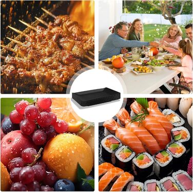 Teller Teller Rechteckig, чорний порцеляновий сервірувальний тарілка для закусок, десертів, суші, тортів, салатів, фруктів, антипасті, гарнірів (9615-6)