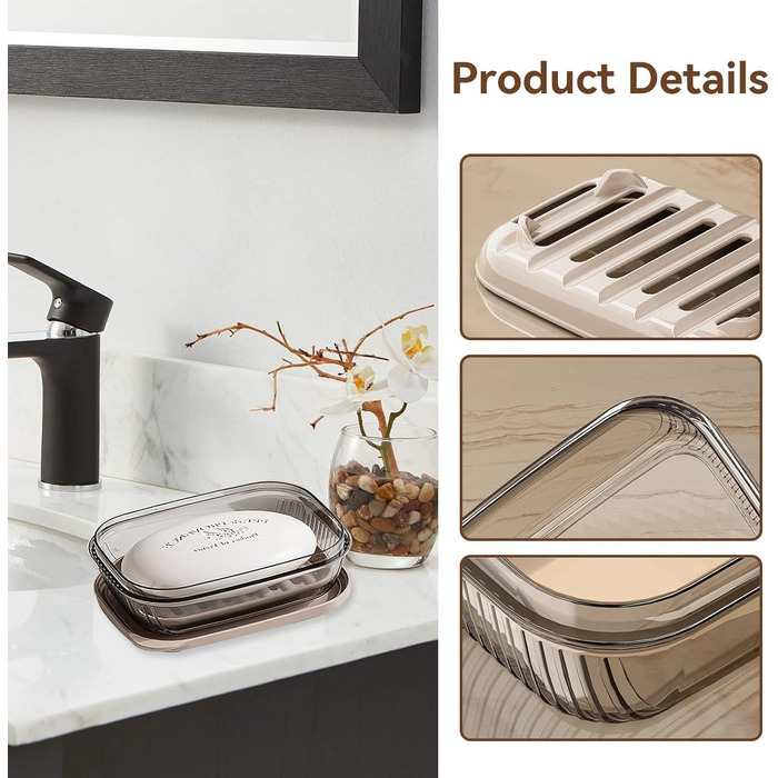 Подорожня мильниця з піддоном для води: мильниця для подорожей, мильниця для ванної кімнати, мильниця для миття рук