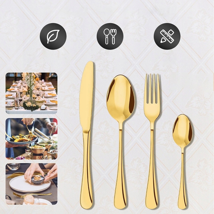 Набір столових приборів у кейсі з нержавіючої сталі, 48 предметів, на 12 осіб