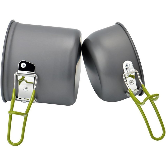 Набір посуду для кемпінгу та пікніків: каструля та сковорода з нержавіючої сталі