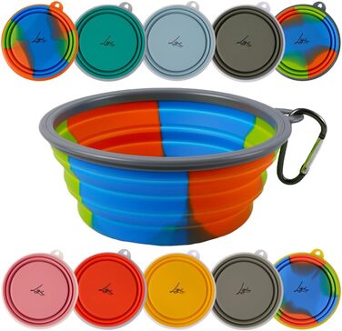 Набір мисок для собак Ligo EBBY (2 шт.) - дорожні, складні, 650 мл, темно-сірий