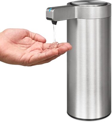 Mamiddle Automatic Soap Dispenser Stainless Steel with Sensor Infrared Soap Dispenser Electric IPX5 Waterproof USB-C Charging with Sensor Infrared Motion Sensor for Kitchen & Bathroom (Brushed Silver)