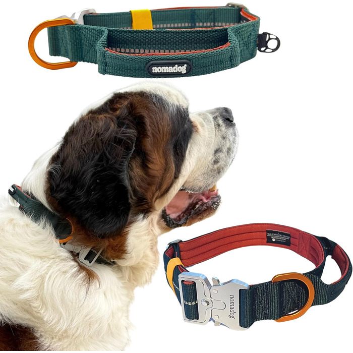 Нашийник для собак Nomadog Trailblazer XL - міцний тактичний нашийник з ручкою, алюміній, для великих собак