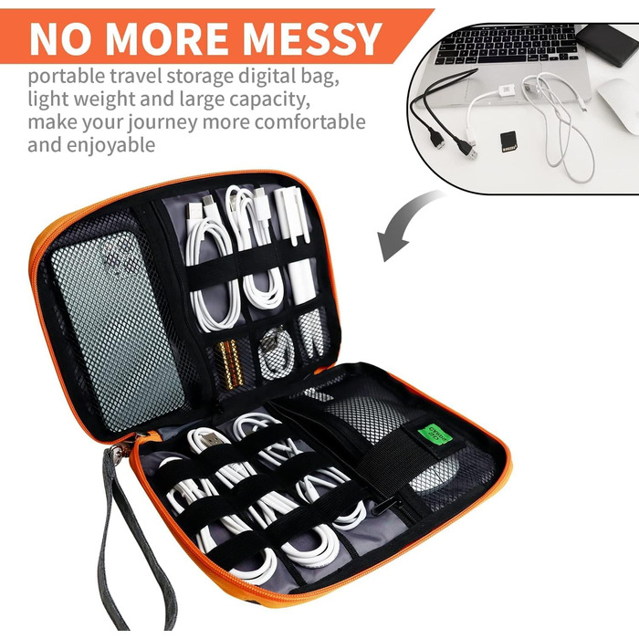 Органайзер для кабелів та аксесуарів для подорожей - LCSMAOKIN, фіолетово-чорний