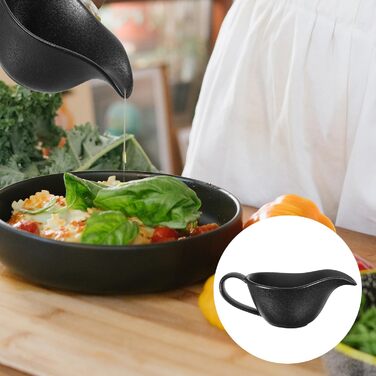 iplusmile Ceramic Sauce Boat, Porcelain Sauce Jug with Smooth Handle, Small Sauce Dish for Sauces, Salad, Dressing, Broth, Cream, Dishwasher Safe