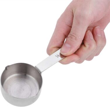 Stainless steel measuring spoon for baking, measuring cup, scoop with scale, kitchen supplies, tableware, utensils (measuring weight: 60 ml) (one color, 60 ml)