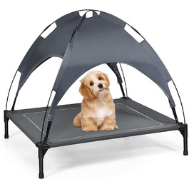 Лежанка для собак SOARS з балдахіном, піднята лежанка для домашніх тварин, лежанка для котів та собак, для дому та вулиці (90 x 81 x 86 см)
