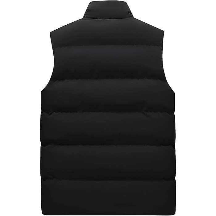 Чоловіча пухова жилетка для активного відпочинку, тепла степкова жилетка Oversized з кишенями, чорна, 4XL