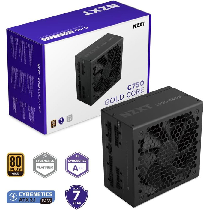 Блок живлення NZXT C850 Gold Core ATX 3.1, 850W, 80+ Gold, чорний