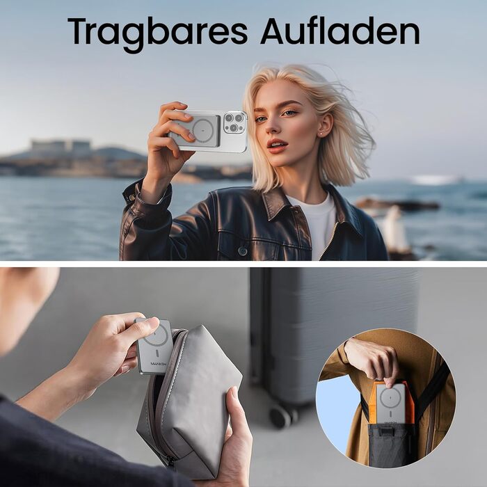 Powerbank MANKIW MagSafe 5000mAh: Бездротова зарядка 20W, підтримка iPhone 17/16/15/14/13/12 та MagSafe Case