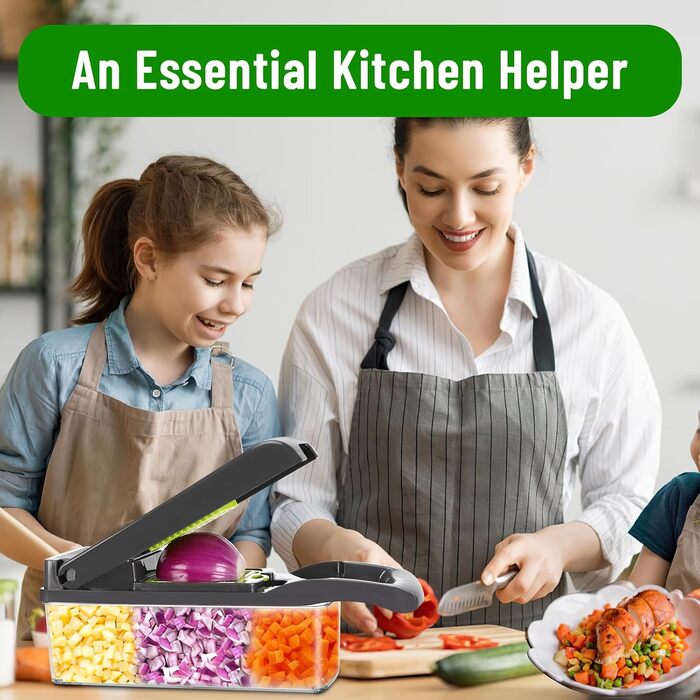 Багатофункціональний овочевий слайсер Lociban 16-в-1: слайсер для овочів, фруктів, картоплі, цибулі