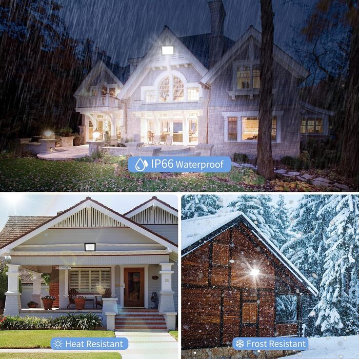 Viugreum 100W LED Flood Light Outdoor 8000LM Floodlight Outdoor IP65 Outdoor Spotlight 5000K Floodlight Cold White Spotlight Floodlight with 50cm Cable for Backyard Driveway Garage Hallway (2 Pack, 150W 2 Packs)